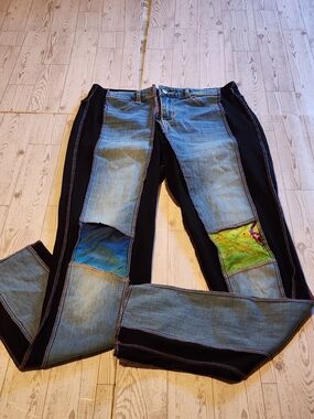 Vintage Original Designs Patchwork Stretch Jeans Size Small
